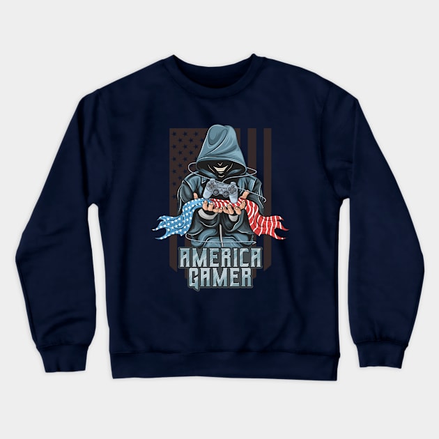 America gamer Crewneck Sweatshirt by MerchByThisGuy